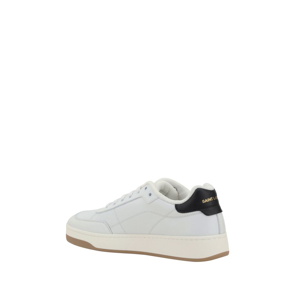 Saint Laurent White Calf Leather Bos Taurus Low Top Sneakers